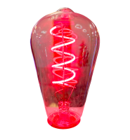 BOMBILLO PEBETERO FILAMENTO LED LUZ ROJA - Electrónica Poderosa