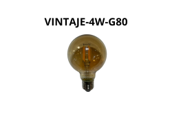 BOMBILLO VINTAJE 4W E27 G80 TIPO REDONDO - Electrónica Poderosa