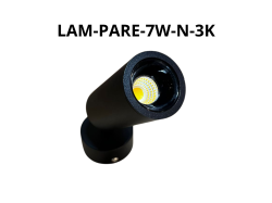 LAMPARA PARE 7W  NEGRA 3000K - Electrónica Poderosa